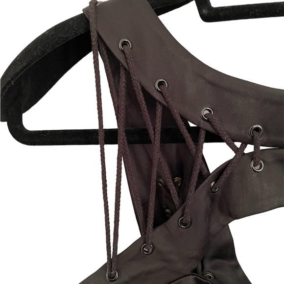 Black BCBG Shoelace Shoulder Detail Dress (Size 10) - Picture 6 of 11